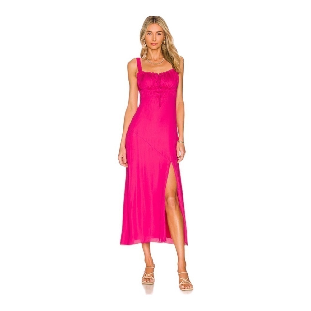 NEW Line & Dot Fuchsia Midi Dress Line & Dot Brooke Hot Pink